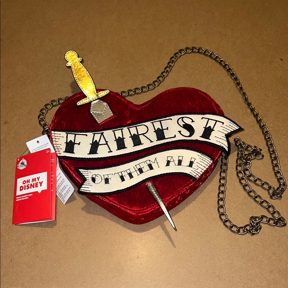 Disney Red Heart Crossbody Bag with Sword Snow White